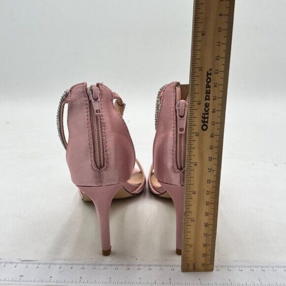 XYD Women's Open Toe Rhinestones Ankle Strap Sandals Mid Heel Pumps Bridal - Picture 5 of 8